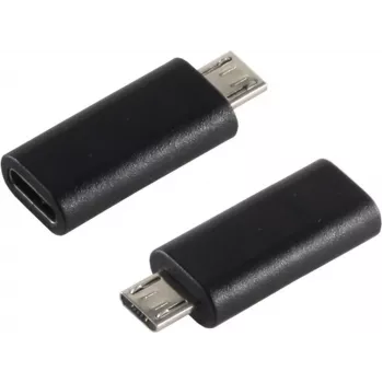 Kaabli soovahetaja S/CONN 14-05019 USB 2.0 MicroB USB 3.1 C Must