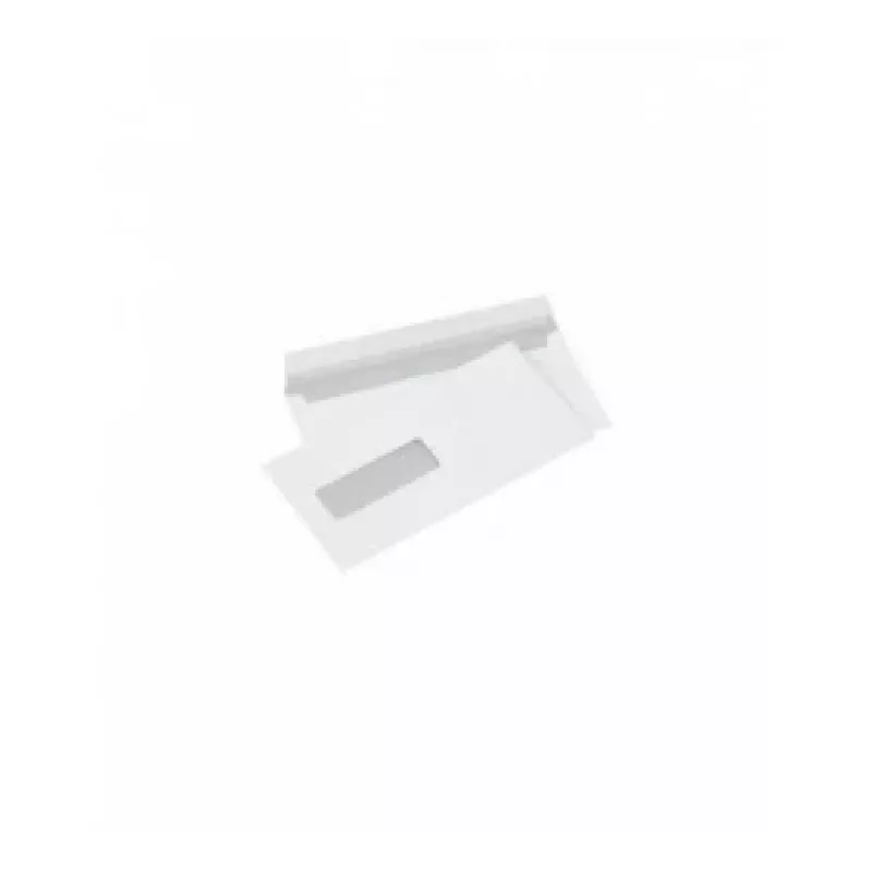 Aknaga ümbrik (30x90 mm) vasakul, keskel, E65 (DL), 110x220 mm, 80 g, valge, karp 1000 tk