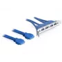 DeLOCK Slotblech USB3.0 Pin Header 19 Pin 2 x Sisemine > 4 x USB3.0-A Pesad Väljaspool - Slotblech (82974)