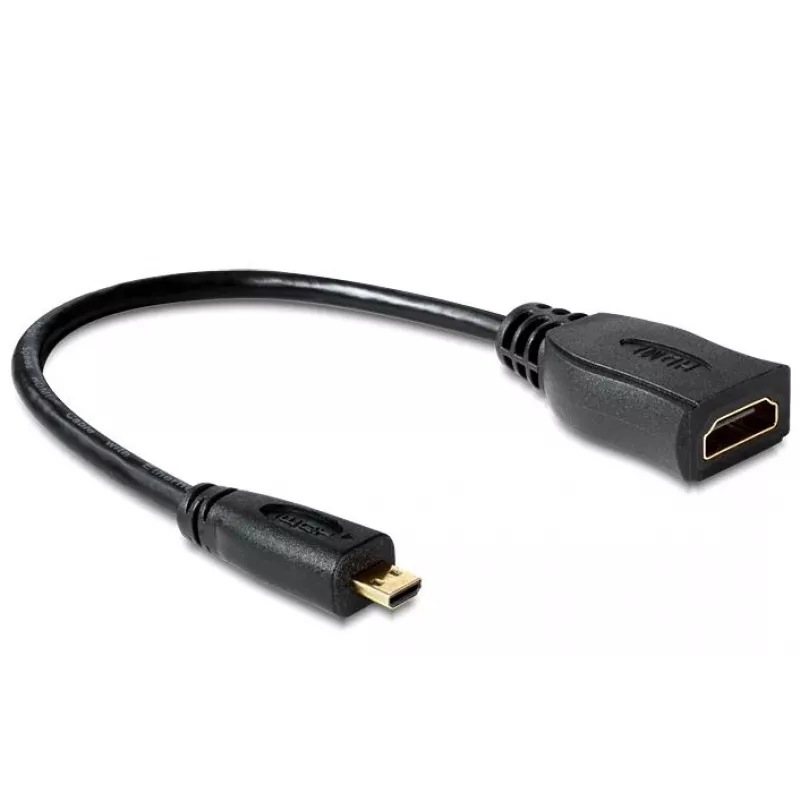HDMI-kaabel DeLOCK 65391 0,23 m tüüp A tüübile D must