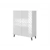 Riiulikapp cama meble ABETO 100,5 x 40 x 121,5 cm valge/läikvalge, põrandal seisev seinakapp