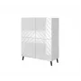 Riiulikapp cama meble ABETO 100,5 x 40 x 121,5 cm valge/läikvalge, põrandal seisev seinakapp