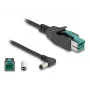 DeLOCK PoweredUSB-kaabel isane 12 V to DC 5,5 x 2,5 mm isane nurgaga 1 m