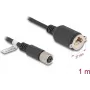 Võrgukaabel DeLOCK M12 kaabel X-kodeeritud 8 kontaktiga emane RJ45 pesale Cat.6A 1 m Must