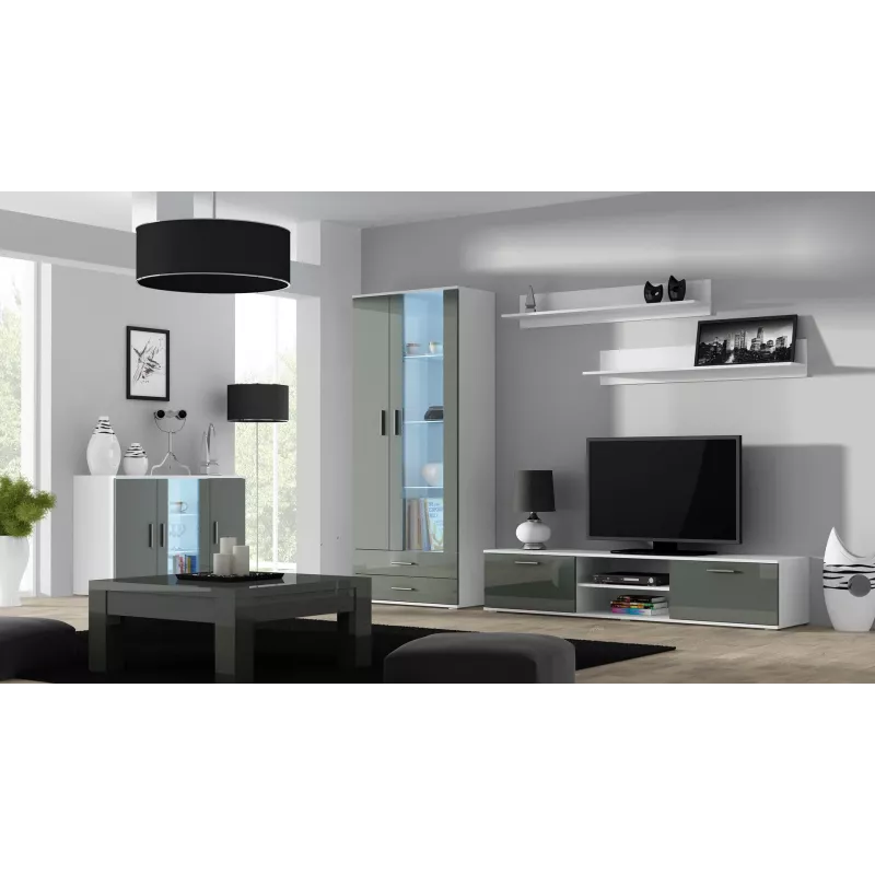 Cama TV-alus SOHO 180 valge/hall läikiv