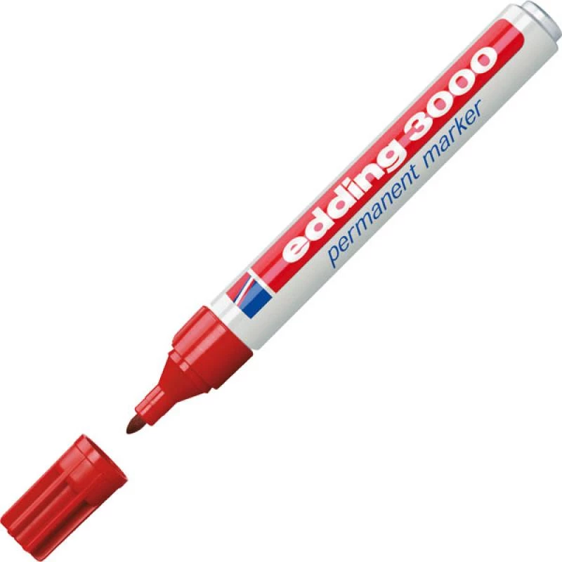 Püs marker Edding 3000 Punane 10 tk