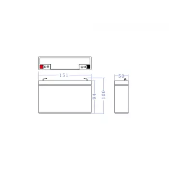 Suletud pliiaku (VRLA) AGM aku roheline Cell 6V 12Ah, 94×151×50 mm, 1,65 kg