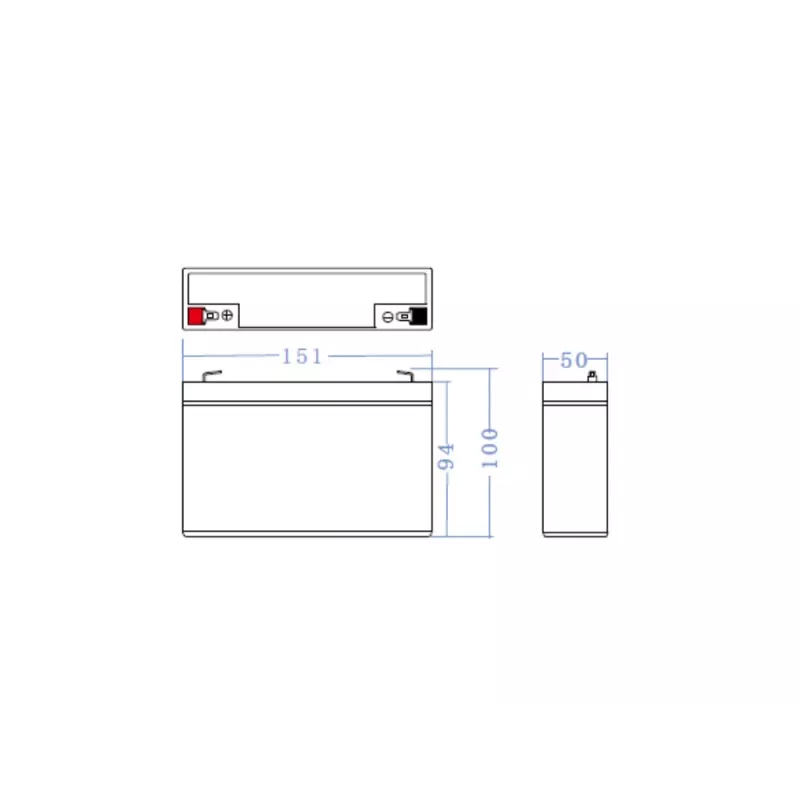 Suletud pliiaku (VRLA) AGM aku roheline Cell 6V 12Ah, 94×151×50 mm, 1,65 kg