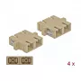 Fiiberoptiline adapter DELOCK SC emane–emane beež, 4 tk pakendis (mudel 85996)