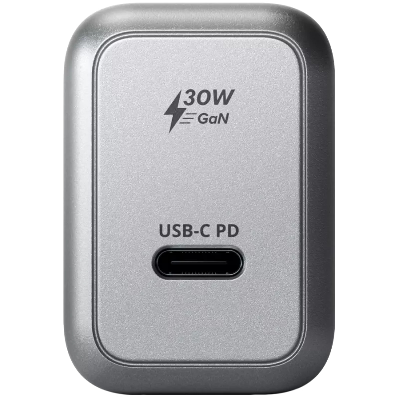 Mobiilseadme laadija Satechi ST-UC30WCM-EU — Universaalne siseruumides kasutatav vahelduvvoolulaadija 1× USB-C, must/hõbedane