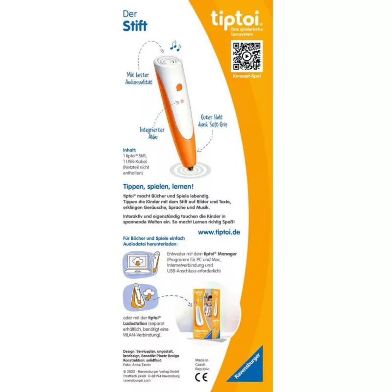 Õppepliiats Ravensburger tiptoi 00110 oranž valge poistele tüdrukutele