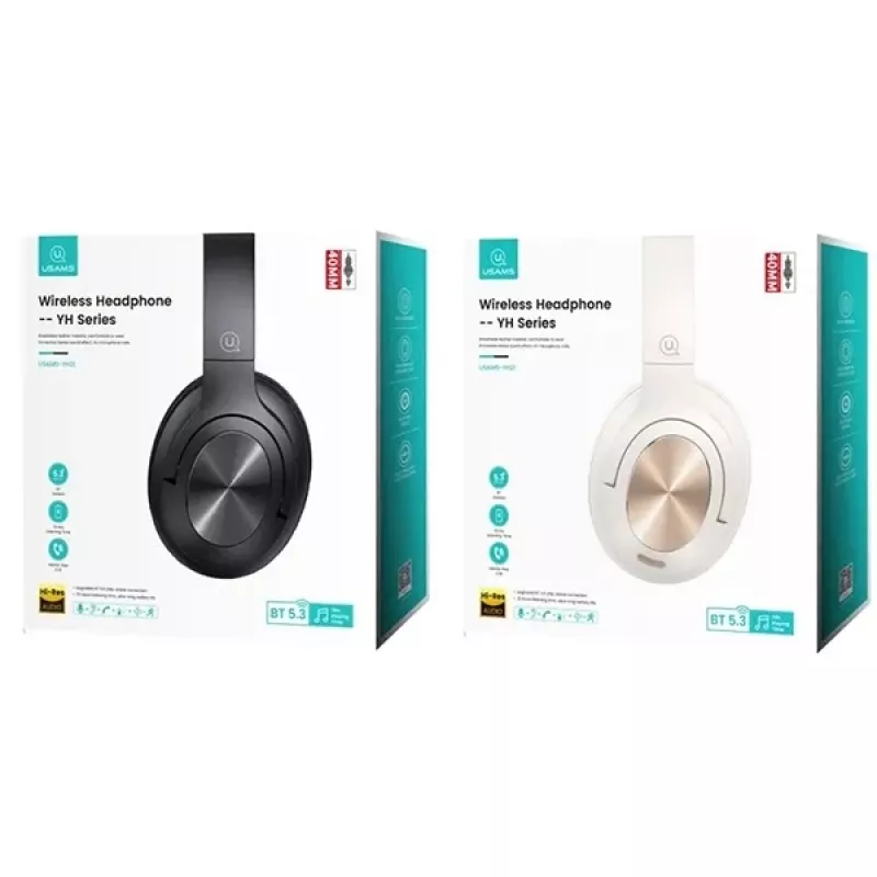 Usams Bluetooth 5.3 kõrvaklapid, ülepea, Us-yh seeria, must/must TDLYEJYS01