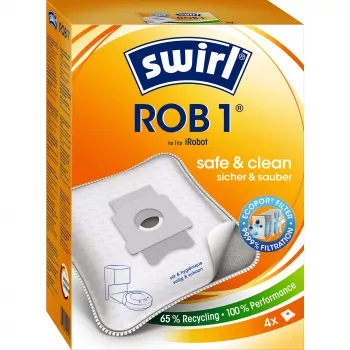 Vaakumitolmukotid SWIRL EcoPor ROB1 ühilduv asendus erinevatele tolmuimejatele, paberist mikrofilter, 5 tk pakendis