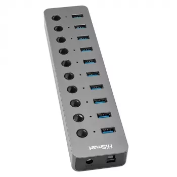 Adapter USB Type-A 3.0 - 10 x USB 3.0 lülititega