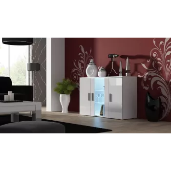 Cama Kummut 120 cm SOHO S7 valge/valge läikiv