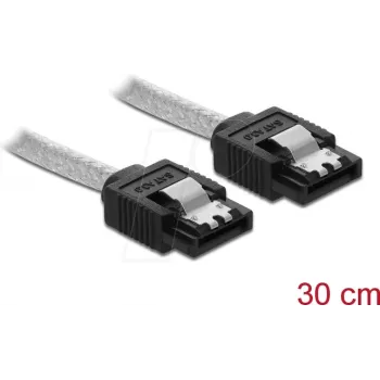 DeLOCK 85341 SATA-kaabel 6 Gb/s, 0,3 m, läbipaistev