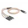 DeLOCK USB-kaabel 1,2 m USB 2.0 USB A USB C/Micro-USB B/Lightning läbipaistev