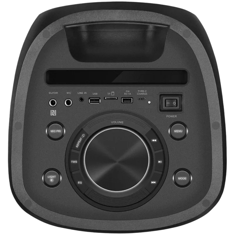 Kõlar SVEN PS-1050, must (200W, TWS, Bluetooth, FM, USB, microSD, LED-ekraan, 7200mAh)