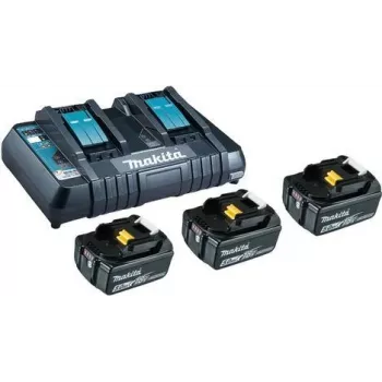 Makita DC18RD - akulaadija + aku 3 x - Li-Ion - 5 Ah - 2 x aku laadimine