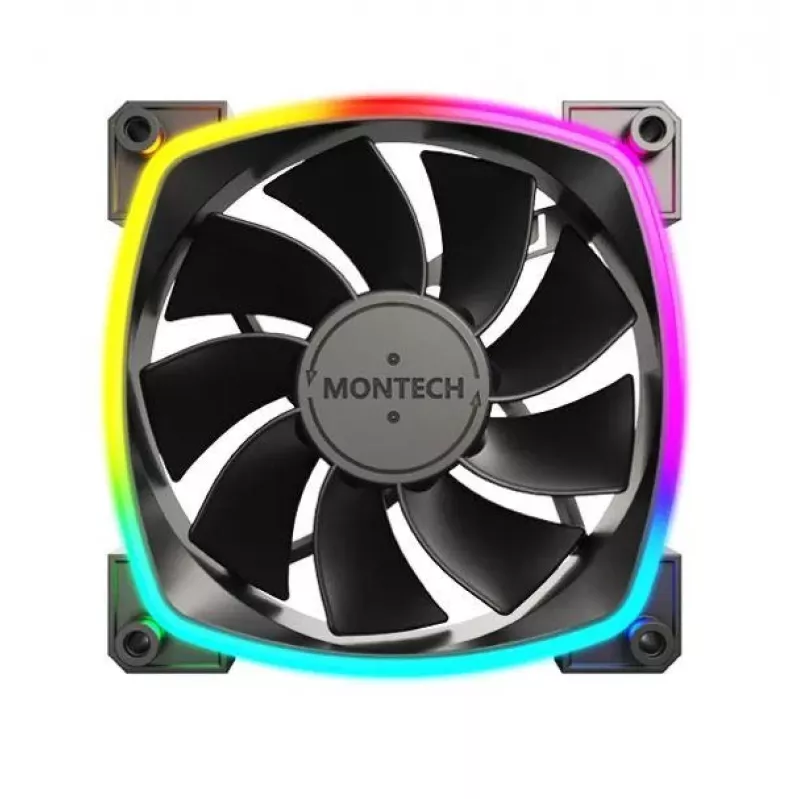 Montech RX120 PWM arvutikorpuse ventilaator 12 cm Must 3 tk