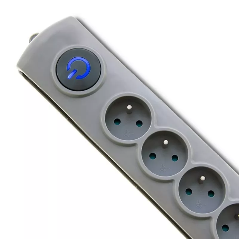 50168 Piksekaitse 8 pistikupesa CA 230 V 3 m hall - PIKSEKAITSED (8 PISTIKUPESA CA, TÜÜP F, 230 V, 50 HZ - Qoltec