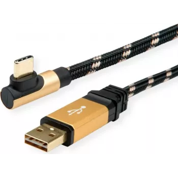 ROLINE 11.02.9060 USB-kaabel 0,8 m USB 2.0 USB A USB C Must - Kuldne (11.02.9060)