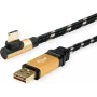 ROLINE 11.02.9060 USB-kaabel 0,8 m USB 2.0 USB A USB C Must - Kuldne (11.02.9060)