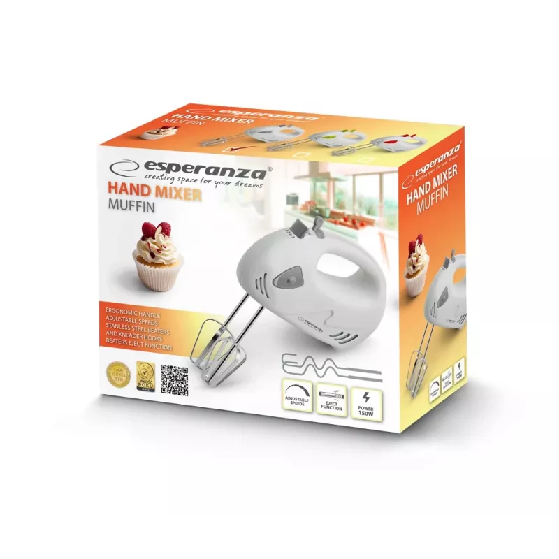 Käsisegisti Esperanza MIKSER RÄCZNY MUFFIN EKM007WE 150W
