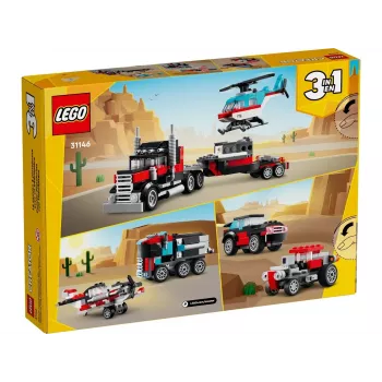 LEGO Creator 2-in-1 lameveoauto koos helikopteriga komplekt 31146, ümberehitatav mudel lastele