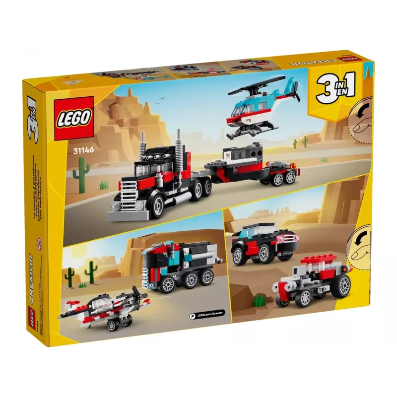 LEGO Creator 2-in-1 lameveoauto koos helikopteriga komplekt 31146, ümberehitatav mudel lastele