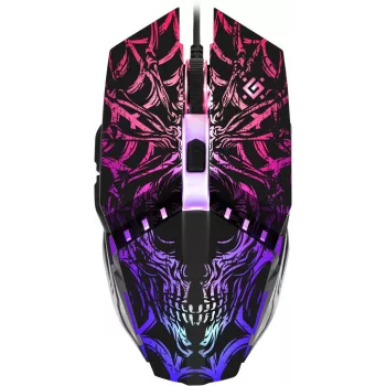 Mängurihiir DEFENDER GM-670L kahekäeline optiline, 2400 DPI, 5 nuppu, juhtmega, must, RGB