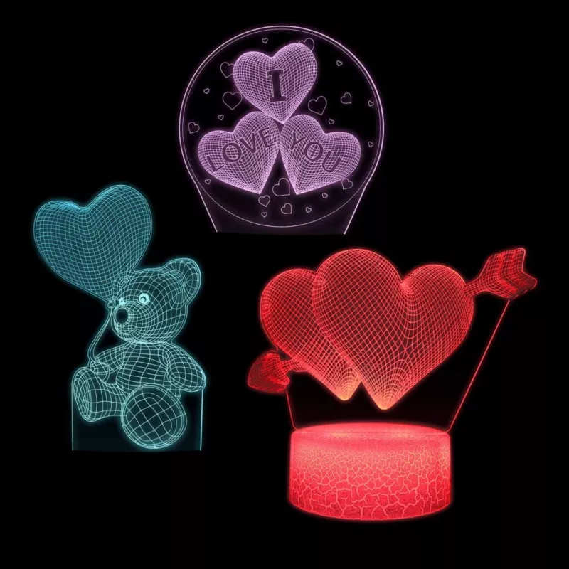Manta SNL115RGB RGB 3D südamekujuline dekoratiivne LED-lambi komplekt