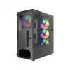 Arvutikorpus GEMBIRD Fornax 4300 Midi Tower ATX, karastatud klaas, 2×3,5-tollist pesa, 3×2,5-tollist pesa, ARGB-ventilaatorite tugi, USB 3.2 Gen1