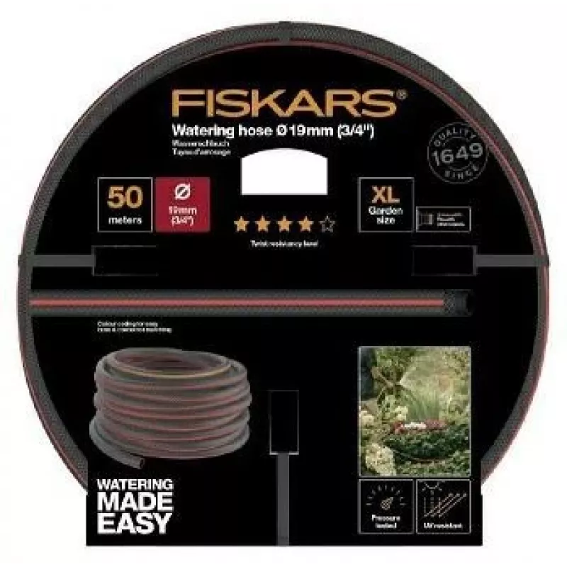 Aiavoolik Fiskars 1027111 50 m maapealne must punane
