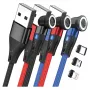 USB-kaabel RealPower MagneticCharge3 1m USB A Must Sinine Punane