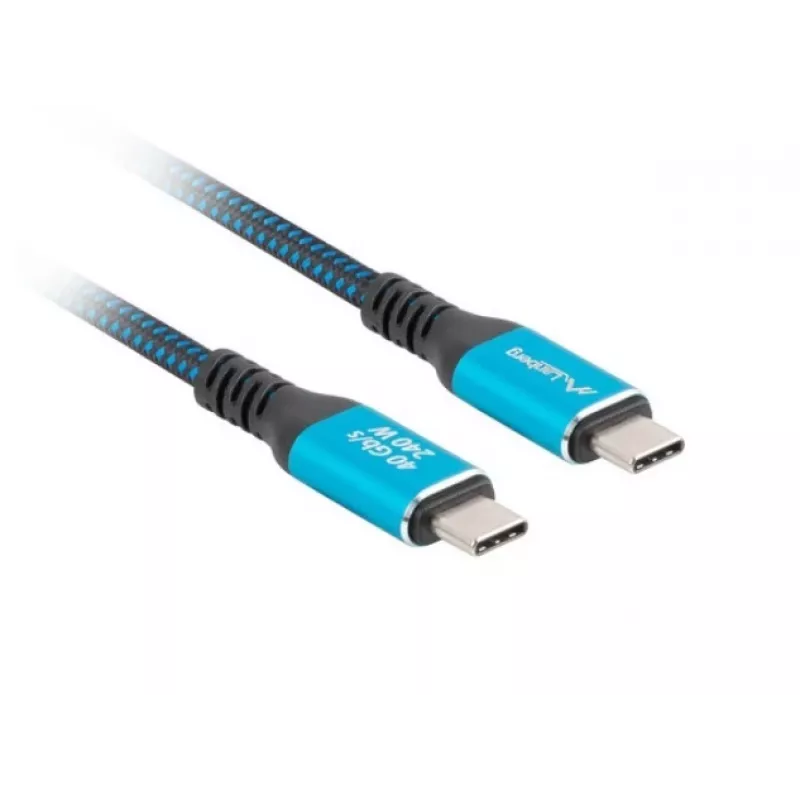 USB-C kaabel LANBERG CA-CMCM-45CU-0010-BK 1 m, 240W toide, 8K@60Hz video