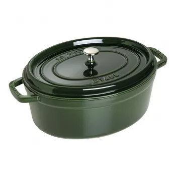 Staub La Cocotte 33 cm ovaalne malmist Hollandi ahi, basiilikuroheline