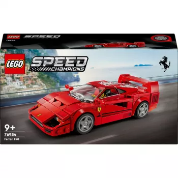 LEGO Speed Champions Ferrari F40 Supercar ehitatav sõidukimänguasi mudelauto 9+ aastastele poistele ja tüdrukutele juhi minifiguuriga laste magamistuppa
