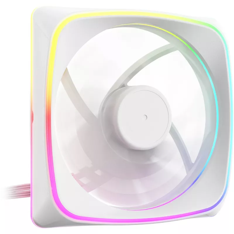 120 mm korpuse ventilaator Sharkoon SHARK Lights RGB PWM valge — RGB valgustus, PWM kiiruse juhtimine