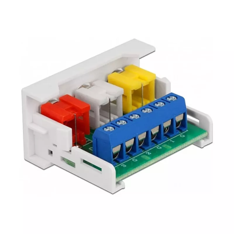 RCA-moodul DeLOCK Easy 45 3 x RCA emane port 22,5 x 45 mm