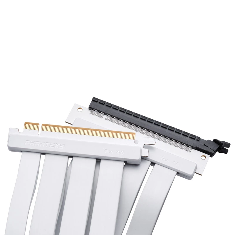 PHANTEKS PCI-E 4.0 x16 riser ribbon kaabel, 180 kraadi, 30 cm - valge