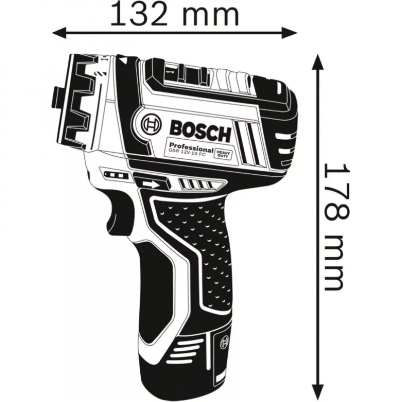Bosch GSR 12V-15 FC Professional Keyless 600 g Must, Blue