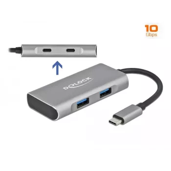 USB Jaotur DeLOCK Väline USB 10 Gbps USB-C Jaotur 63260