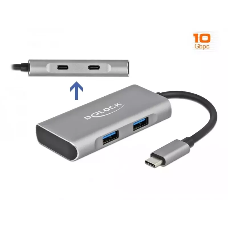 USB Jaotur DeLOCK Väline USB 10 Gbps USB-C Jaotur 63260