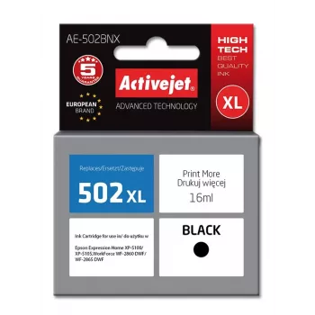 Activejet AE-502BNX tint (asendus Epson 502XL W14010; Supreme; 16 ml; must)