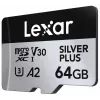 MicroSD-mälukaart Lexar 64 GB UHS-I Klass 3 SILVER PLUS