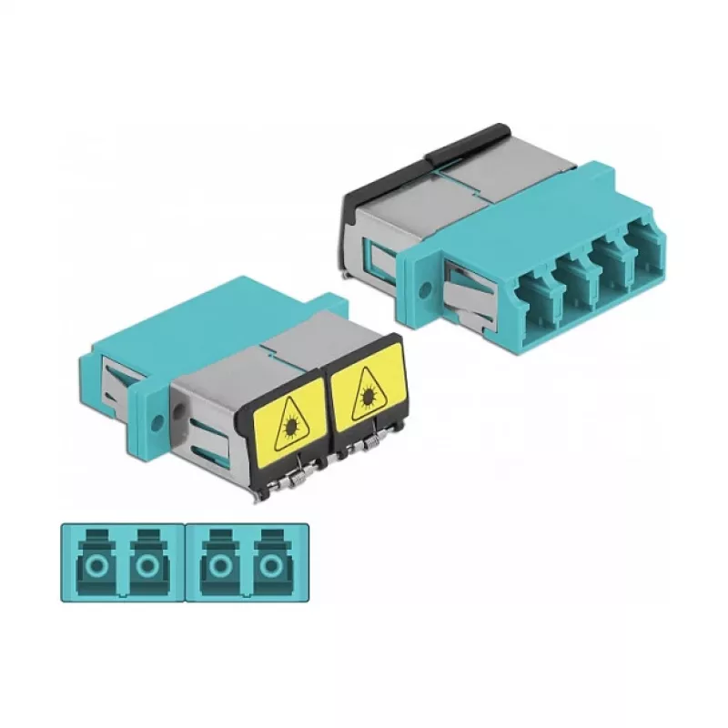 Optiline fiiberadapter DeLOCK 86905 LC Quad emane - LC Quad emane mitmemooodne aqua