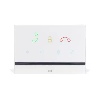 Intercom panel 2N Indoor Talk Valge — juhtmega, karastatud klaas, seinale kinnitatav, 185×128×48,2 mm