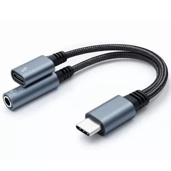 Adapter 2in1 USB-C USB-C Jack 3.5mm PD 15W