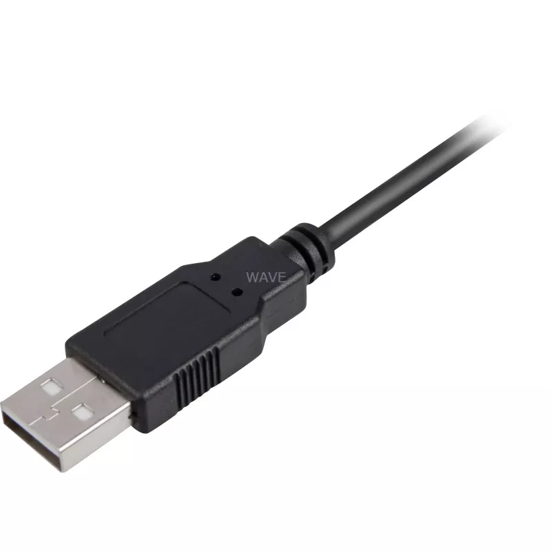 USB 2.0 kaabel, USB-A pistik > Mini-USB pistik (must, 0,5 meetrit, topeltvarjestusega)